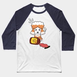 Funny Poodle Spills a jar of BBQ Sauce Baseball T-Shirt